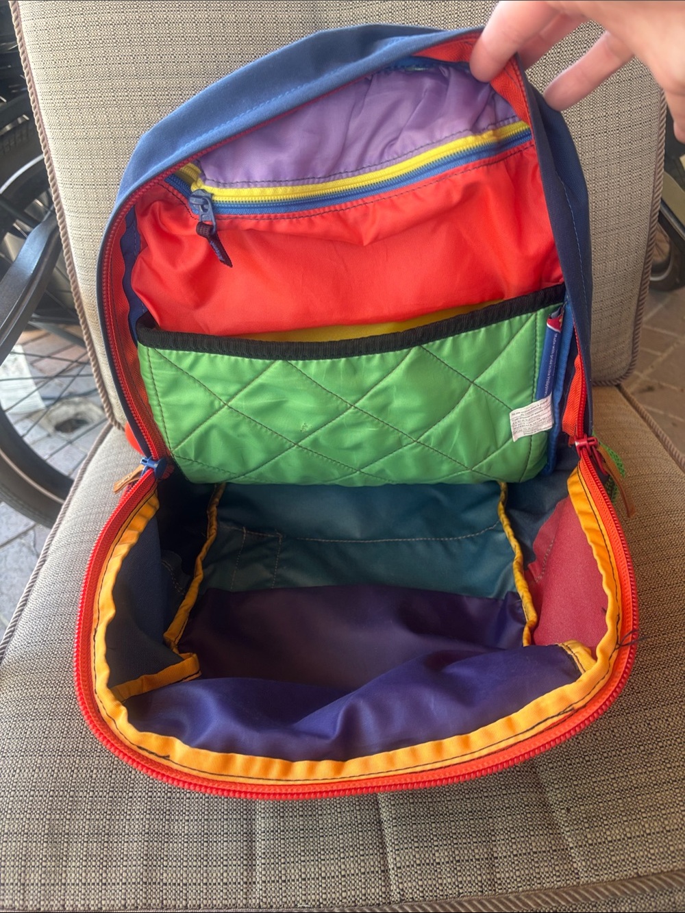 cotopaxi Multicolor Cusco 26 Backpack — Black Front, Blue Base, Red Accent - Picture 8 of 12